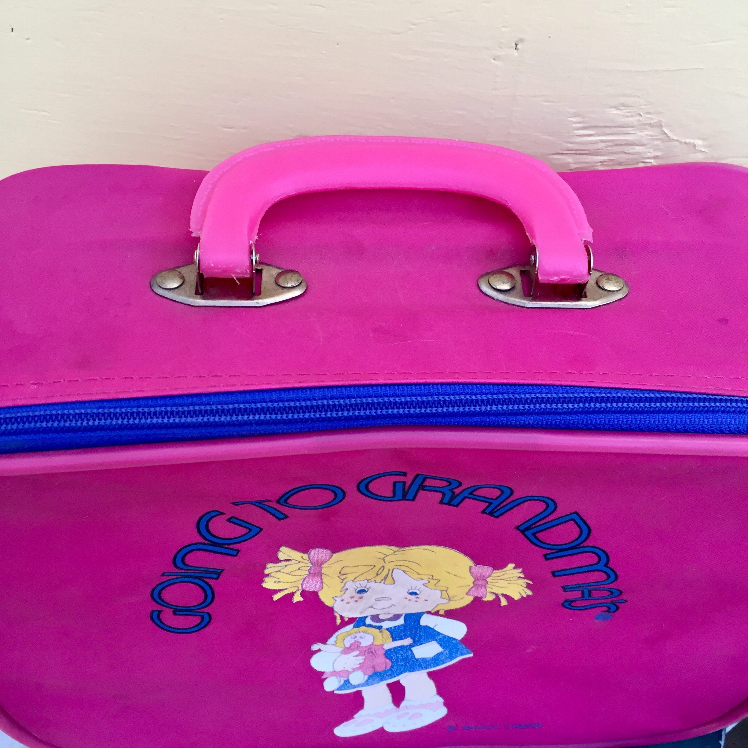 Vintage Going to Grandma's Suitcase, Vintage Child's Suitcase, Vintage