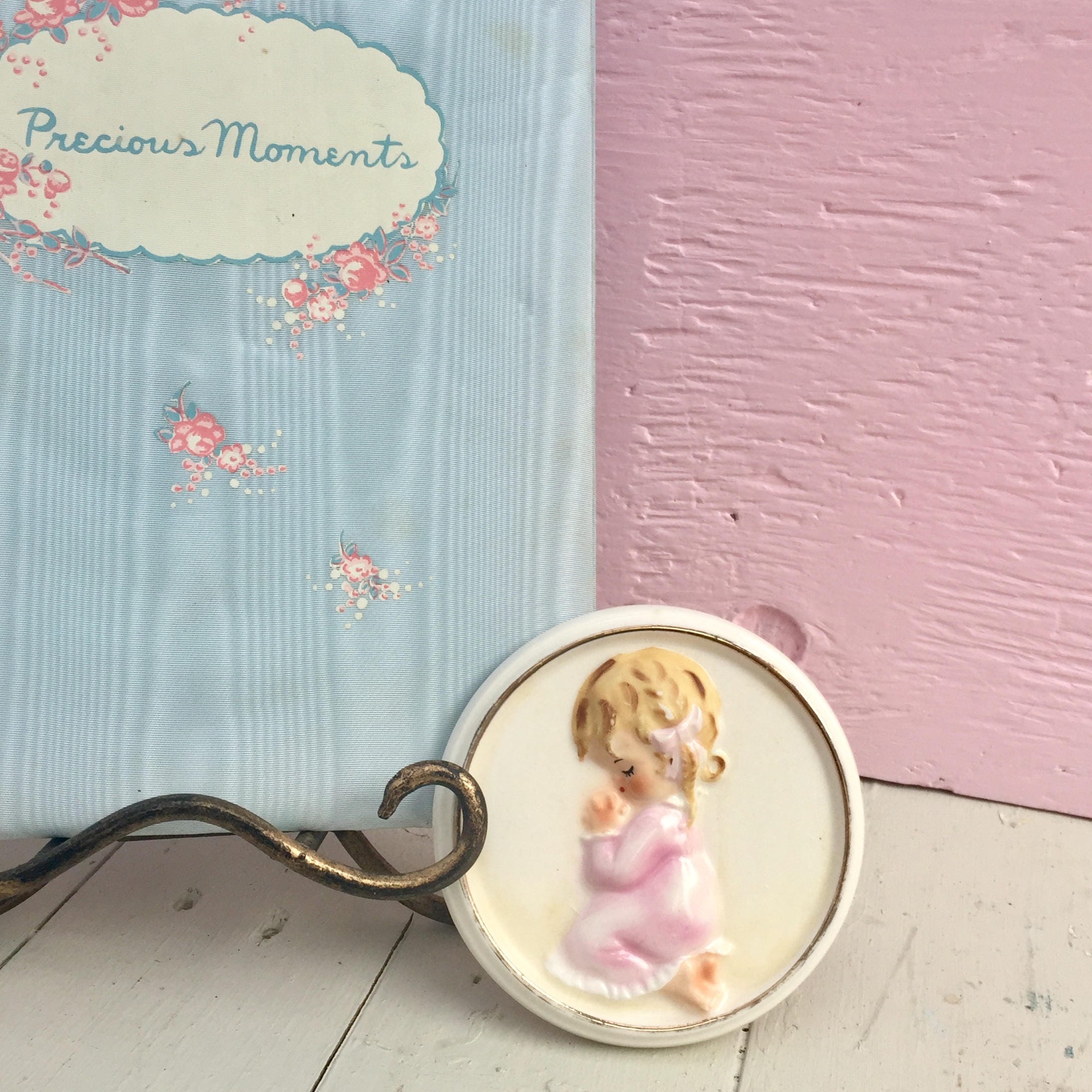 Plaque Murale Vintage LEFTON « Amour Enfant » – Années 70, 8 X 8,75 Pouces – Occasion