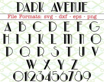Download Park Avenue Svg Letters Numbers Retro Svg Dxf Eps Png Retro Font Svg Art Deco Font Monogram Letters Cricut Silhouette Files Svg Files Free Best Download Font Script 888887