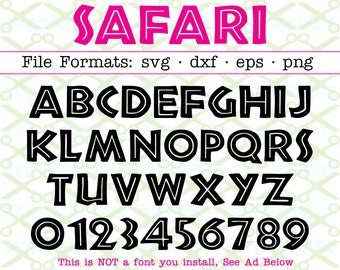 SAFARI Monogram Svg Letters & Numbers, Svg Dxf Eps, Png. Capital Letters, Hand Drawn Font Svg Monogram Letters Cricut Silhouette; Cut Files