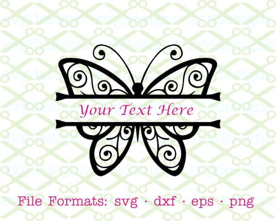 Download BUTTERFLY Svg Split Monogram Butterfly Frame SVG Dxf Eps ...