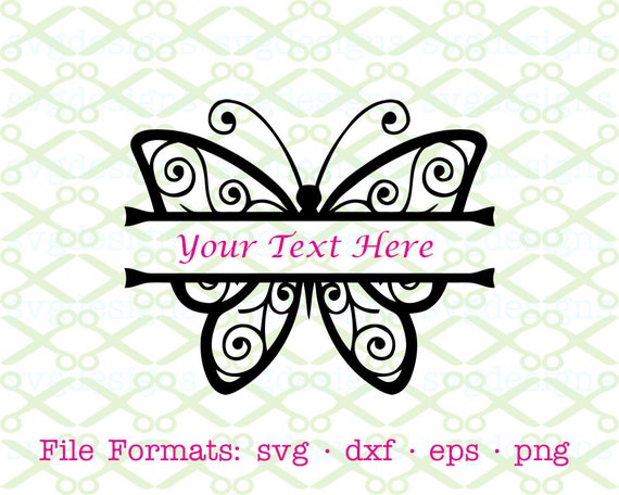 BUTTERFLY Svg Split Monogram Butterfly Frame SVG Dxf Eps ...