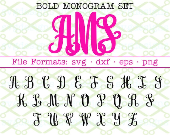 Download BOLD MONOGRAM Svg Fancy Letters Svg Dxf Eps Png 26 Bold | Etsy