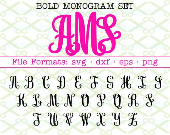 Download BOLD MONOGRAM Svg Fancy Letters Svg Dxf Eps Png 26 Bold | Etsy