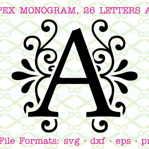 Fancy Letters SVG Cut Files for Cricut Monogram Letters | Etsy