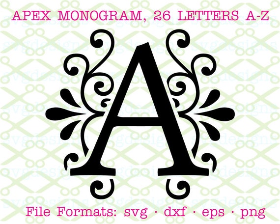 Download Apex Monogram Svg Dxf Eps Png Fancy Wedding Monogram Svg Etsy