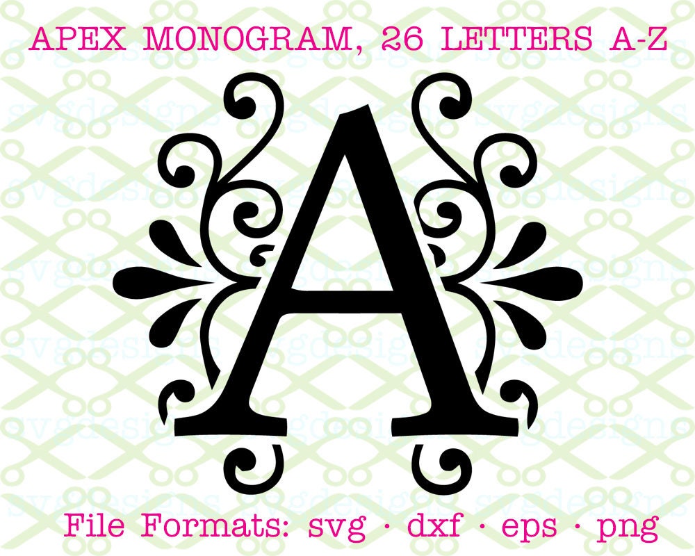 Download Apex Monogram Svg Dxf Eps Png Fancy Wedding Monogram Svg Etsy
