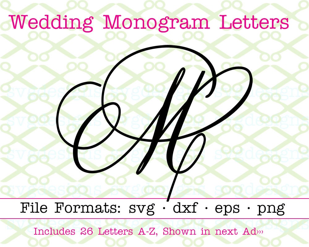 Download Wedding Monogram SVG Dxf Eps Png Fancy Wedding Monogram | Etsy