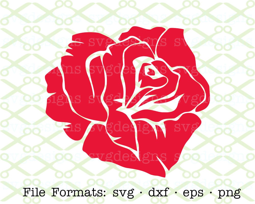 Download Rose SVG Dxf Eps & Png. Digital Cut Files for Cricut Rose ...