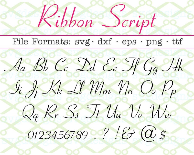 Ribbon Script Font Svg Dxf Eps Png Fancy Font Wedding Etsy