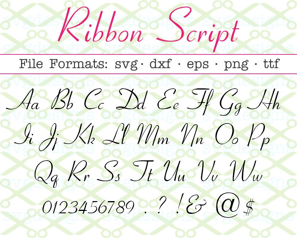 Ribbon Script Font Svg Dxf Eps PNG Fancy Font Wedding Etsy