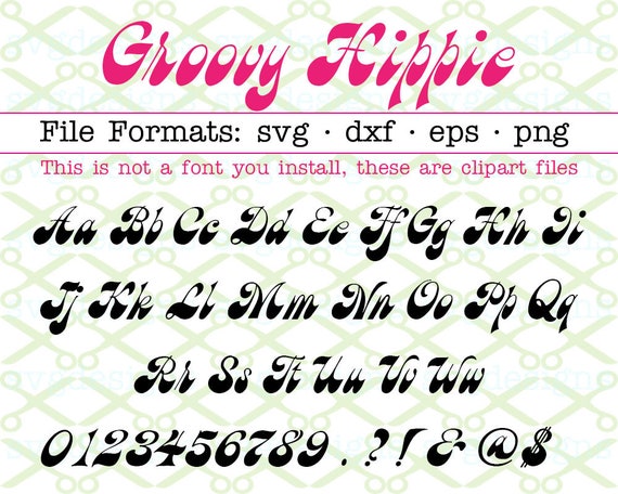 Download Groovy Hippie Monogram Svg Letters Numbers Svg Dxf Eps Etsy