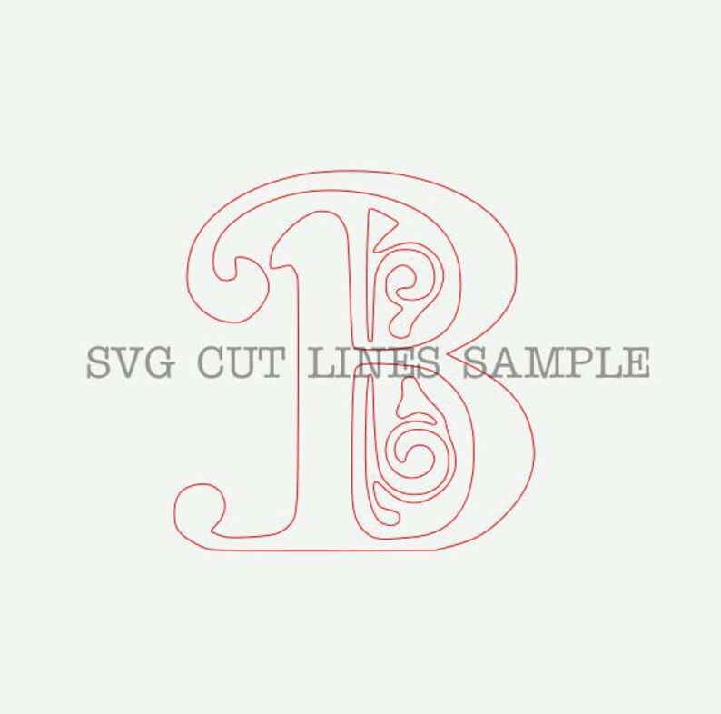 Royal Scroll SVG Monogram Letters Svg Dxf Eps & Png ...