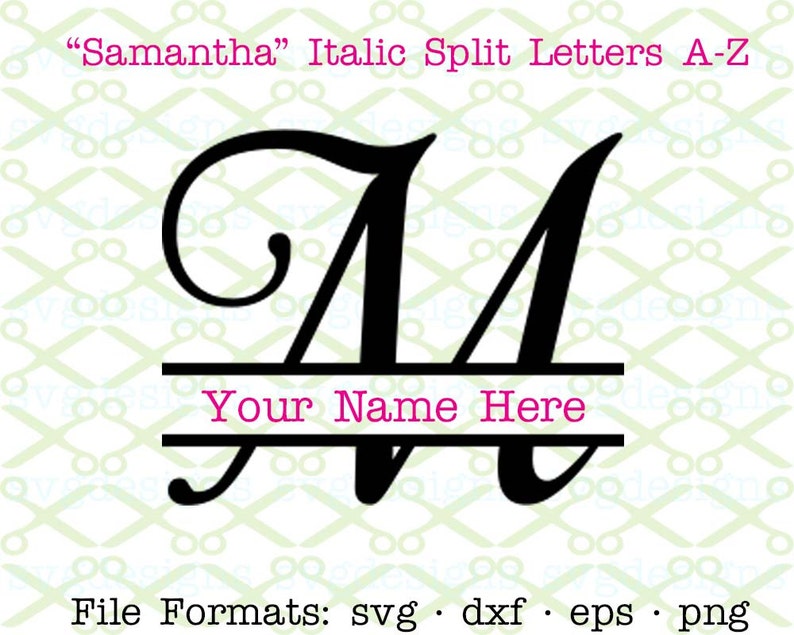 Download Fancy Split Letter Monogram SVG Dxf Eps Png Cursive Italic ...