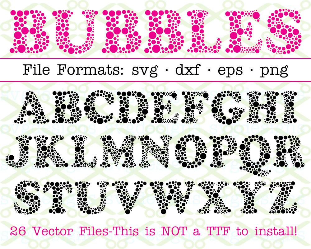 Download BUBBLES Monogram Svg Letters & Numbers Svg Dxf Eps Png 26 ...