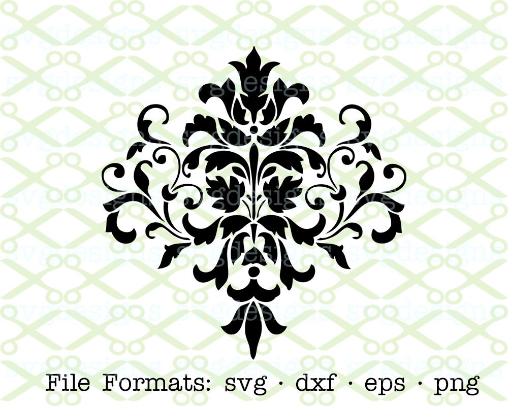 Download Damask SVG Dxf Eps & Png. Digital Cut Files for Cricut | Etsy