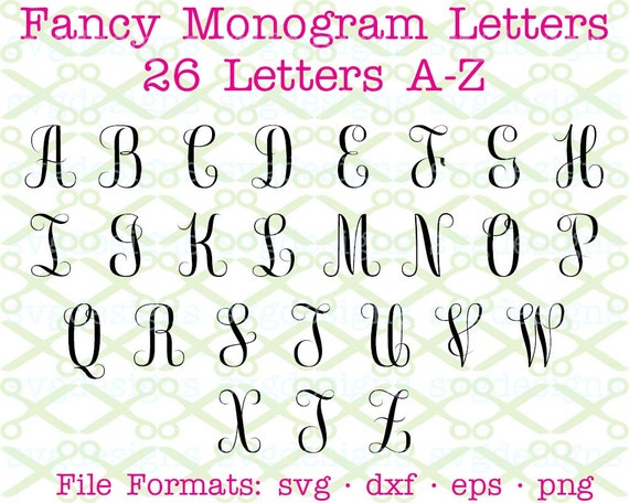 Download FANCY MONOGRAM SVG Dxf Eps Png Fancy Monogram Letters Svg ...