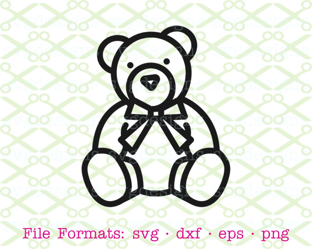Download TEDDY BEAR SVG Dxf Eps & Png. Bear Outline Svg Digital Cut ...