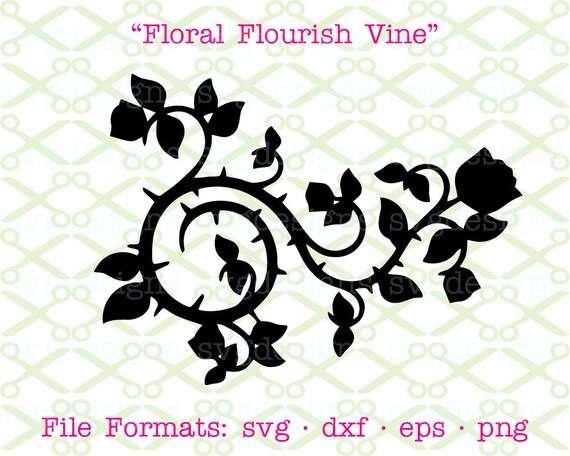 Download Floral Flourish Svg Dxf Eps Png Digital Cut Files For Etsy