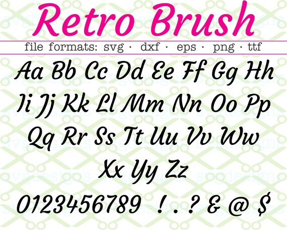 Retro Brush Script Font Svg Dxf Eps Png Bold Font Italic Etsy