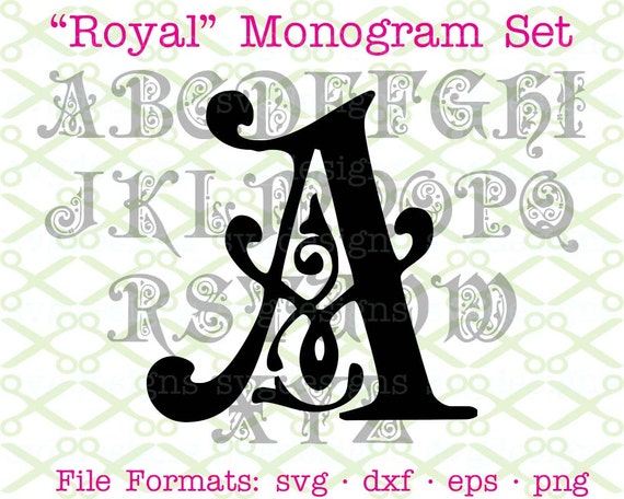 Royal Scroll SVG Monogram Letters Svg Dxf Eps & Png. Scroll | Etsy
