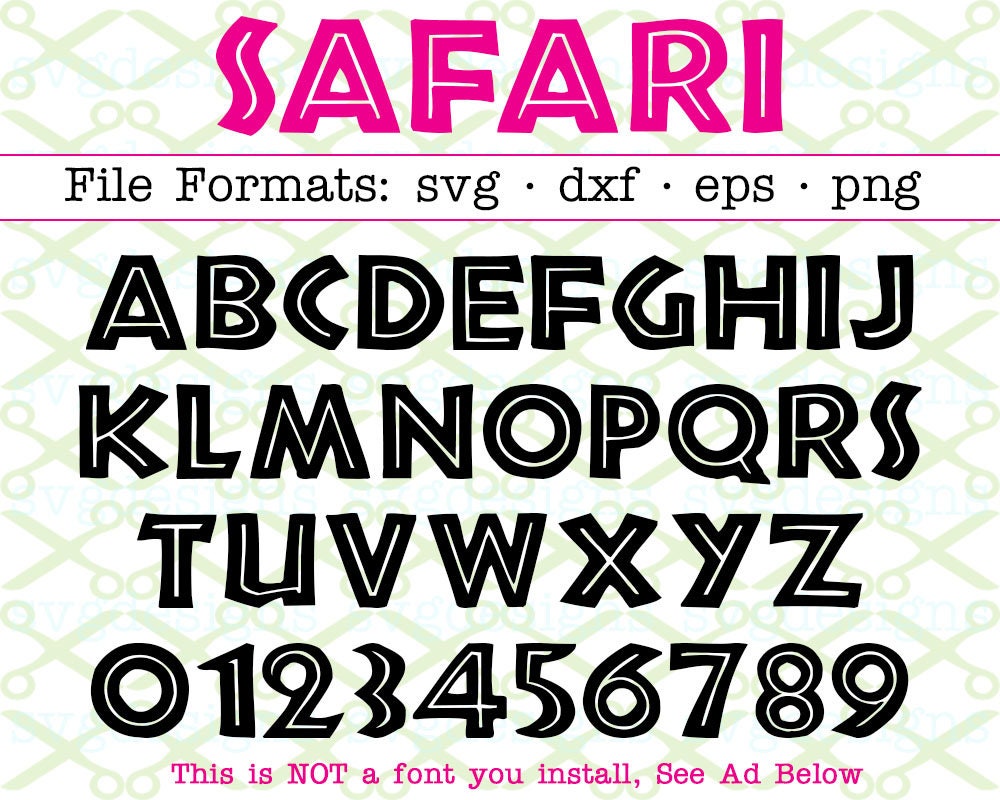 safari monogram svg letters numbers svg dxf eps png etsy