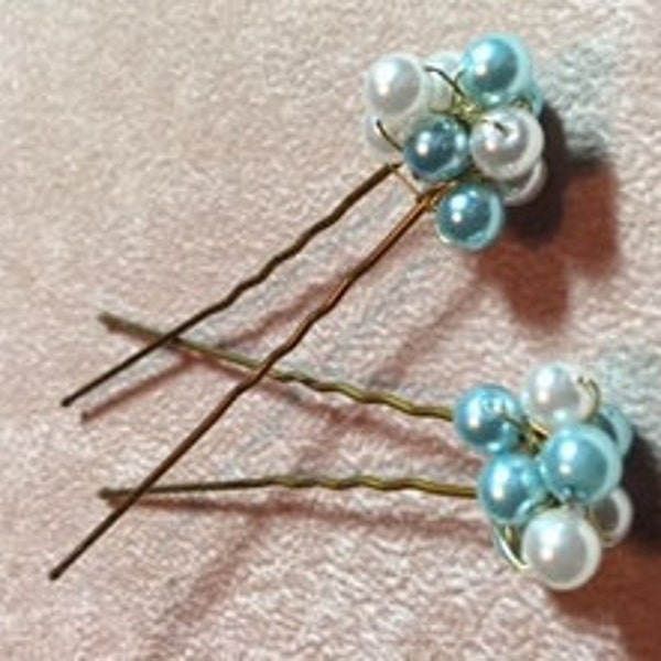 Wire Wrapped Beaded Hair Pins