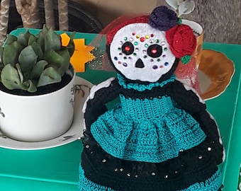 Flower Girl of Shadows ~Dia de Muertos~ kawaii crocheted doll