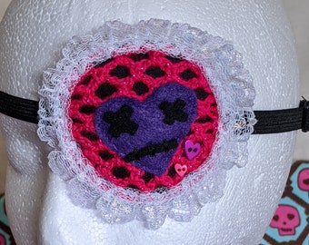 Crocheted Gothic Lolita eyepatch