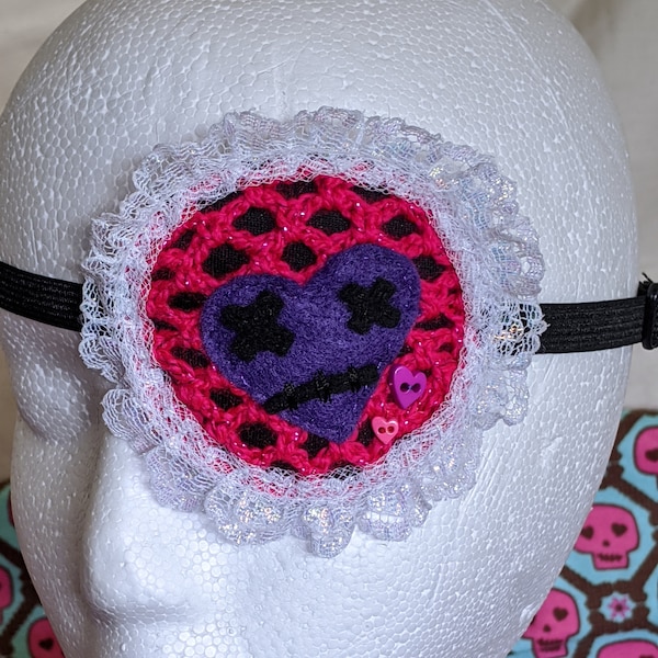 Crocheted Gothic Lolita eyepatch