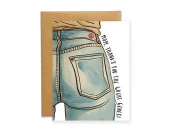 Mom Jeans Funny Mother's Day Card Mom Thanks For the Great Genes, Gift for Mom, Gift for Mother's Day, Funny Pun Card, Cute Mom Card, GCM008