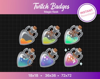Magic flask badge / 6 BADGES / STREAMER / TWITCH /