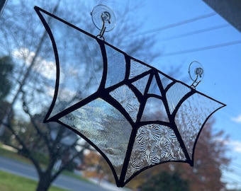 Stained Glass Spider Web Suncatcher