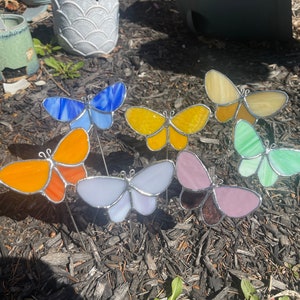Stained Glass Butterfly Garden Stakes
