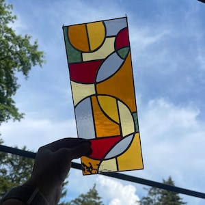 Abstract Stained Glass Suncatcher