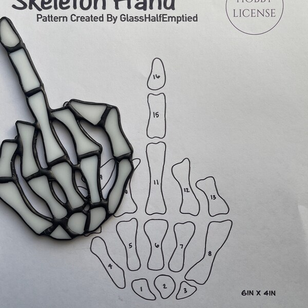 Glasmalerei-Skelett-Handmuster - Hobby