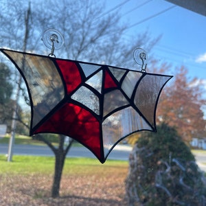 Stained Glass Spider Web Suncatcher
