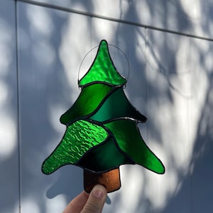 Stained Glass Christmas Tree Suncatcher