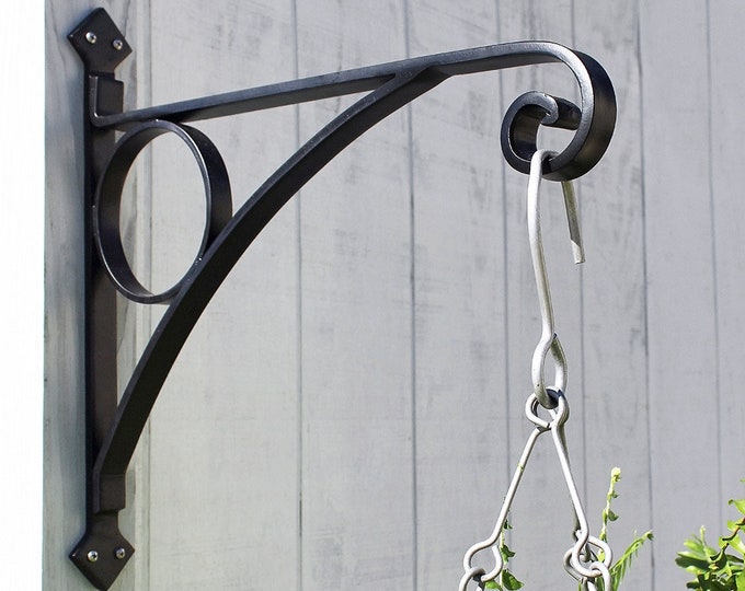 18" Corona Large Wrought Iron Wall Hanger Plant Bracket