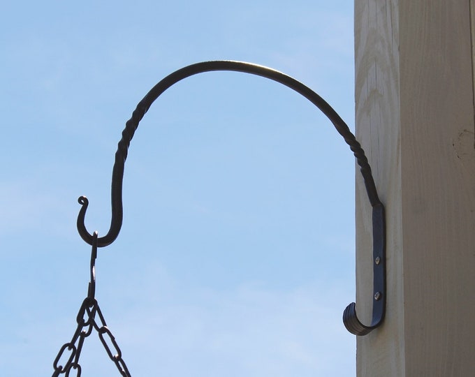 2- Twist Arc Brackets, 12 inch, Wrought Iron Wall Hook Hanger (SET of 2)
