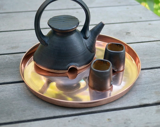 Copper Tray- 12" Round for Plants, Serving or Tabletop