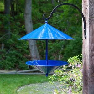 Conical Modern Bird Feeder Blue image 1