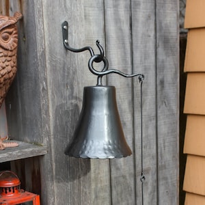 Wrought Iron Bell with Hanging Hook, Medium