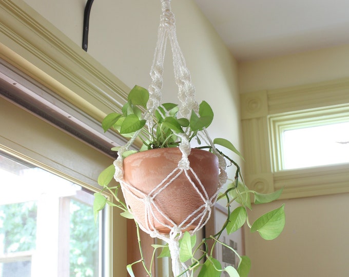 Set of 3-Macrame Plant Hangers, Indoor-Outdoor