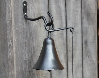 Wrought Iron Bell with Optional Hanging Hook, Small