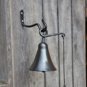 Wrought Iron Bell with Optional Hanging Hook, Small