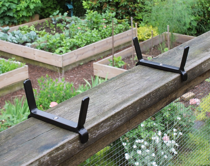 Railing Brackets (fit 2x4 or 2x6) for 6" Window and Flower Boxes, Wrought Iron