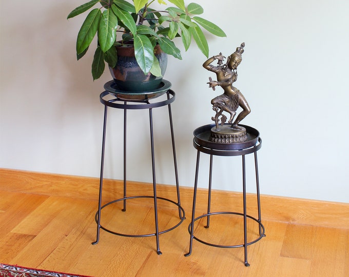 SET of 3 Tall Diamond Plant Stands Wrought Iron indoor/outdoor