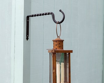 Jumbo Hook 14" Twisted Wrought Iron Wall Hanger Bracket