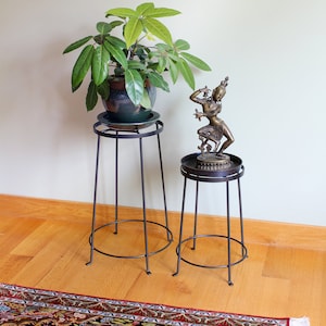 SET of 3 Tall Diamond Plant Stands Wrought Iron indoor/outdoor